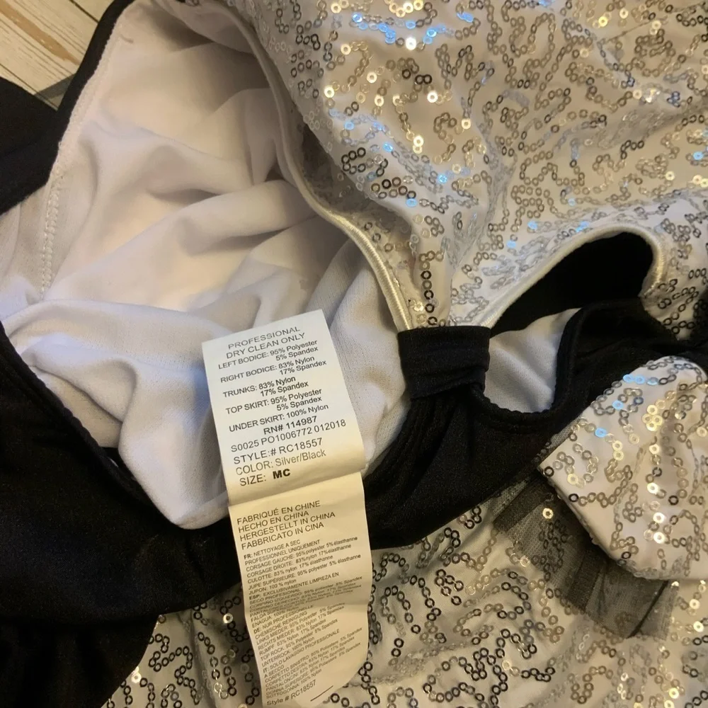Revolution Dancewear Silver Sequins Costume CM